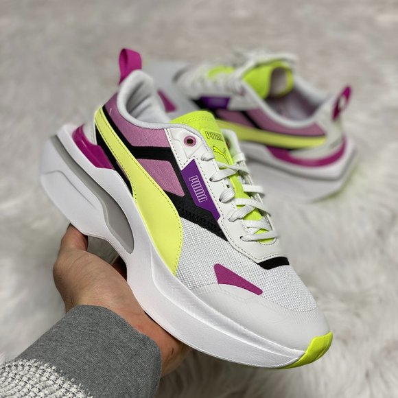 Puma Shoes - Puma Kosmo Rider Low Top Womens Casual Shoes White Purple 384893-02 NEW Size 8.5